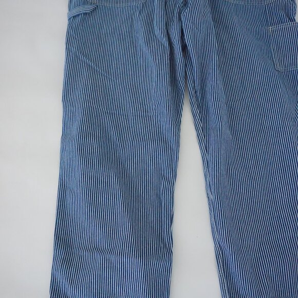 USA Works Blue Stripe Denim Overalls Railroad Carpenter Retro 80s 90s Workwear L - Picture 12 of 15